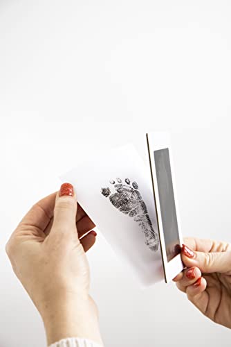 Pearhead Baby Memory Book, First 5 Years Baby Milestone Book, Pregnancy Journal, Gender Neutral Newborn Keepsake, With Clean-Touch Ink Pad For Baby's Handprint or Footprint, Pink Chevron