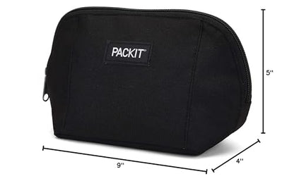 PackIt Freezable Snack Bag, Black, Built with EcoFreeze Technology, Foldable, Reusable, Zip Closure Locks in Cool Dry Air, Great for All Ages, and Fresh Snacks On the Go
