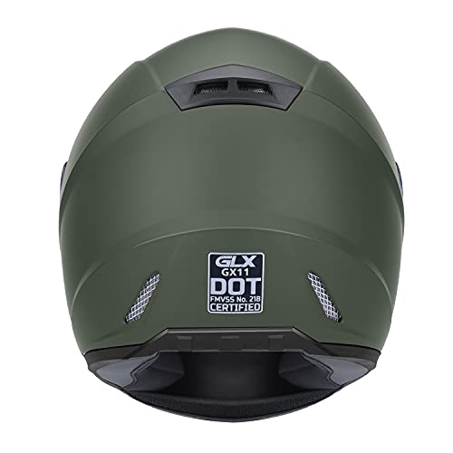 GLX GX11 Compact Motorcycle Helmet - Camo, Large - Full Face w/ Tinted Visor, DOT Approved