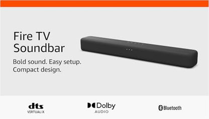 Amazon Fire TV Soundbar (newest model), 2.0 speaker with DTS Virtual:X and Dolby Audio, Bluetooth connectivity