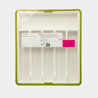 Lifewit Silverware Drawer Organizer, Expandable Utensil Tray for Kitchen, BPA Free Flatware and Cutlery Holder, Adjustable Plastic Storage for Spoons Forks Knives, Large, Green&White
