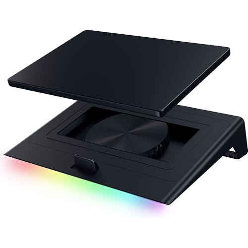 Razer Laptop Cooling Pad: Adaptive Smart - Intelligent Fan Control - Airtight Pressure Chamber - Fits Most Laptops & Macbooks 14” to 18" - Preset & Custom Fan Curves - 3 Port USB Type A - Chroma RGB