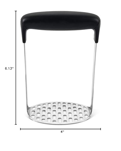 OXO Good Grips Stainless Steel Smooth Potato Masher, Black/Silver