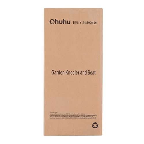 Ohuhu Garden Kneeler and Seat, Heavy Duty Garden Stool with EVA Foam Kneeling Pad, Foldable Gardening Bench with 2 Tool Pouches, 2-in-1 Portable Gardening Supplies, Idea Gifts for Women Men Seniors