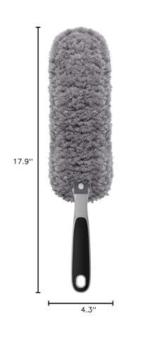 MR.SIGA Lint Free Microfiber Duster, Washable Duster for Household Cleaning Gray