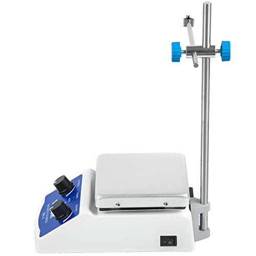 Happybuy Magnetic Stirrer SH-2 Heating Plate 1000ml Magnetic Stirrer Hot Plate 0-2000 RPM Magnetic Stirrer Kit 180W Heating Power 380°C for Lab Liquid Mixing Heating