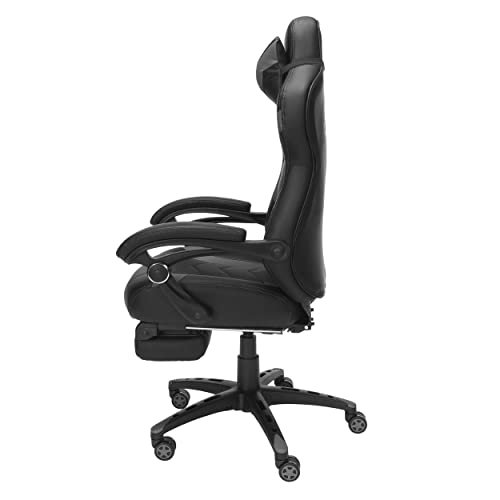 RESPAWN 110 Pro Gaming Chair - Gaming Chair with Footrest, Reclining Gaming Chair, Video Gaming Computer Desk Chair, Adjustable Desk Chair, Gaming Chairs For Adults With Headrest Pillow - Grey