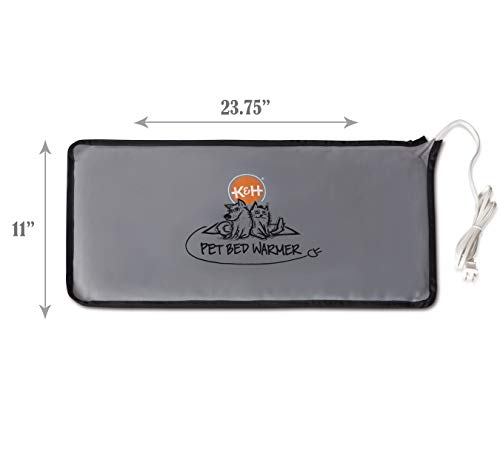 K&H Pet Products Pet Bed Warmer, Turn Any Pet Bed Into a Heated Cat or Dog Bed, Waterproof Indoor Heated Warming Pad Insert, Automatic Temperature, Safety Listed - Large 24.5 X 11.75in Gray