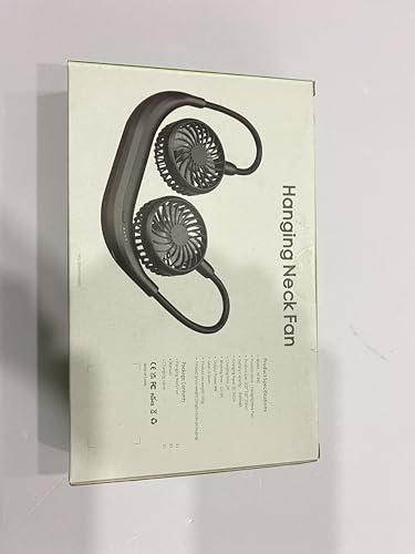 AMACOOL Neck Fan Battery Operated Neckband Fan Hand-Free Wearable Personal Fan for Hot Flashes Home Office Travel Outdoor Sports (Black)
