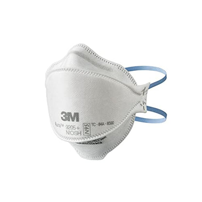 3M Aura Particulate N95 Respirator 9205+, Flat Fold Lightweight Design, Non-Valved, 20 Count (Pack of 1)