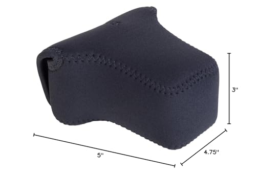 OP/TECH USA Soft Pouch – Compact digital camera case, lightweight accessories pouch, sleek neoprene sleeve for DSLR, perfect for backpacks & travel – durable protection in style | D-M 4/3 | Black