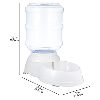 Amazon Basics Gravity Pet Water Dispenser for Cat, Dog, 1 gallon Capacity, Small, Gray