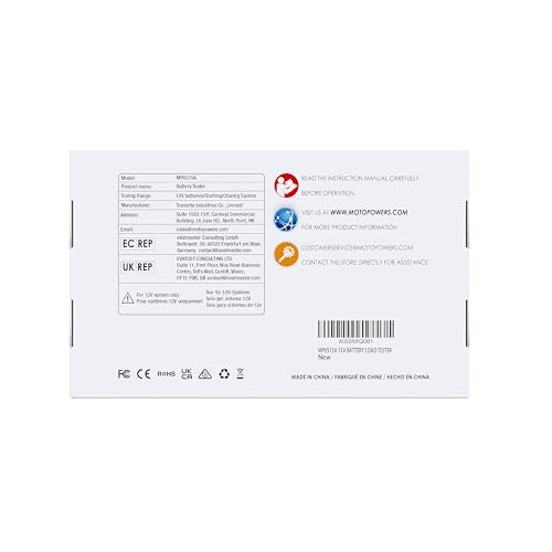 MOTOPOWER MP0515A 12V Car Battery Tester Automotive 100-2000 CCA Battery Load Tester Auto Cranking and Charging System Tester