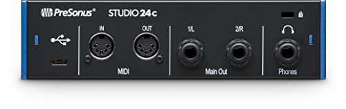 PreSonus Studio 24c 2x2, 192 kHz, USB Audio Interface with Studio One DAW Recording Software
