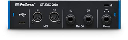 PreSonus Studio 24c 2x2, 192 kHz, USB Audio Interface with Studio One DAW Recording Software