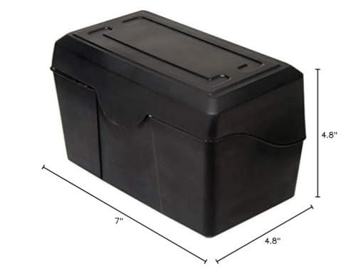 Innovative Storage Designs Plastic Card File, 4" x 6", 300-Card Capacity, Black