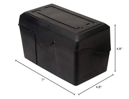 Innovative Storage Designs Plastic Card File, 4" x 6", 300-Card Capacity, Black