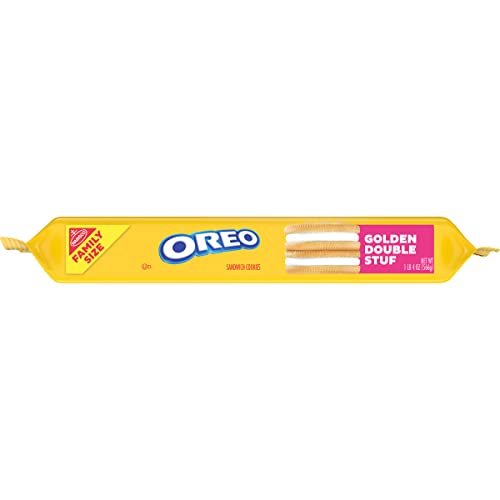 OREO Double Stuf Golden Sandwich Cookies, Family Size, 20 oz