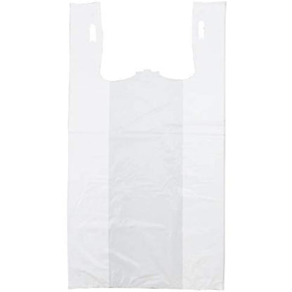 Plastic Bag-Standard White Plain T-Shirt Bag 11.5"x6.5"x21.5" 15 mic - 1000 bags/case