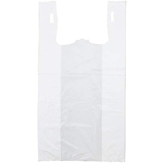 Plastic Bag-Standard White Plain T-Shirt Bag 11.5"x6.5"x21.5" 15 mic - 1000 bags/case