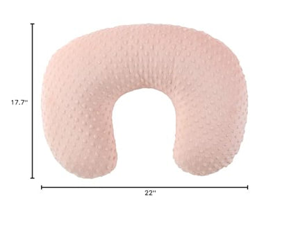 QUENESS Nursing Pillow Cover Breastfeeding Pillow Cases Plush Dot Slipcover (LightPink)
