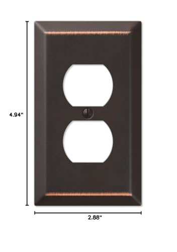 Amerelle 163DDB Century Wallplate, 1 Duplex, Steel, Aged Bronze, 1-Pack