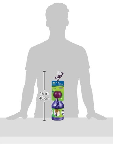 PetSafe Busy Buddy Tug-A-Jug - Treat-Dispensing Dog Toy - Slow Down Eating - 2 Cup Capacity - Lower Separation Anxiety - Cleans Teeth - Easy to Wash - Multi-Sensory Stimulation - Purple, M/L