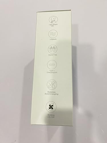 AMACOOL Bladeless Neck Fan Portable Personal Fan 5000mAh Rechargeable Battery Operated Wearable Fan for Women Men Outdoor Sport Travel Patio Garden Work Home Kitchen(Black)