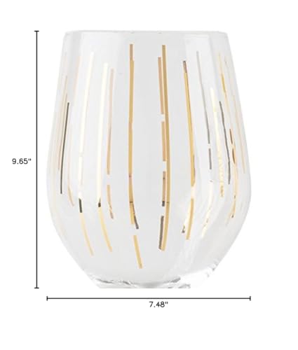 MIKASA 'Cheers' Etched Crystal White Wine Glasses, Set of 4 Large 400ml Wine Drinking Glasses, Wine Glass Set with Gold Design, Gift Boxed, Dishwasher Safe