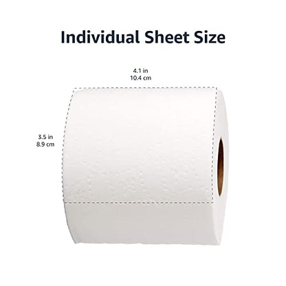 AmazonCommercial 2-Ply White Ultra Plus Individually Wrapped Toilet Paper |Bulk|Septic Safe |Compatible with Standard Dispensers|FSC Certified |400 Sheets per Roll (24 Rolls)(4.1 x 3.6 Sheet)