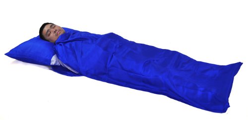Marycrafts 100% Pure Mulberry Silk Single Sleeping Bag Liner Travel Sheet 83"x33" Blue
