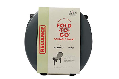 Reliance Products FOLD-to-GO Folding Portable Camping Toilet | 300 Pound Capacity | Compact & Lightweight