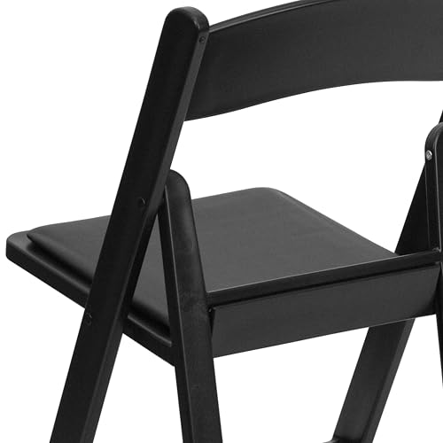 Flash Furniture Hercules Series Folding Chairs for Weddings and Formal Events, Stackable Commercial Event Seats with 1,000-lb. Static Weight Capacity, Set of 4, Black