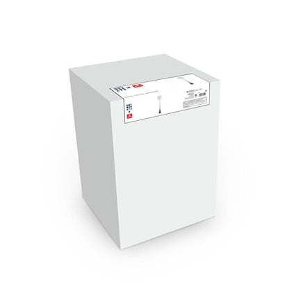 GLOBE Electric Novogratz x Harrington 65" Floor Lamp, 2-Tone Faux Wood Base, White Fabric Shade, Socket Rotary Switch 67225