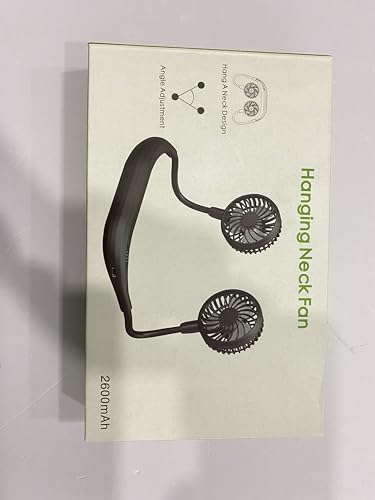 AMACOOL Neck Fan Battery Operated Neckband Fan Hand-Free Wearable Personal Fan for Hot Flashes Home Office Travel Outdoor Sports (Black)