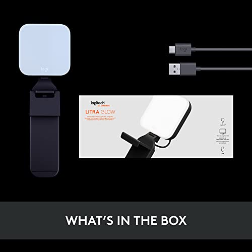 Logitech for Creators Litra Glow Premium LED Streaming Light with TrueSoft, adjustable mount, video lighting for recording streams, PC/Mac - Graphite