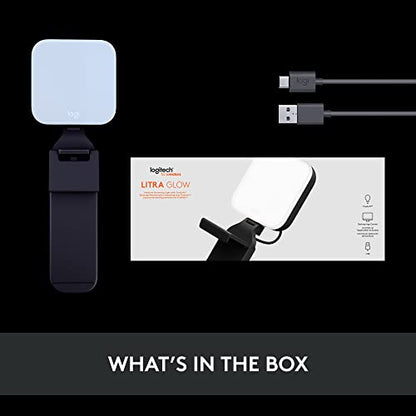 Logitech for Creators Litra Glow Premium LED Streaming Light with TrueSoft, adjustable mount, video lighting for recording streams, PC/Mac - Graphite