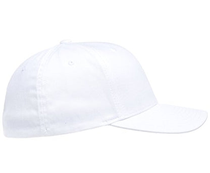 Flexfit Mens Cotton Twill Fitted Baseball Cap, White, Small-Medium US