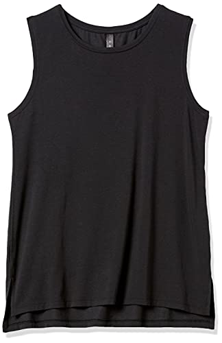 Amazon Essentials Women's Soft Cotton Relaxed-Fit Yoga Tank Top (Available in Plus Size), Black, 2X