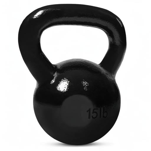 JFIT Kettlebell Weights Cast Iron, 15 LB