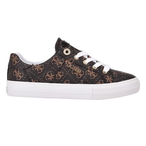Guess Women's Loven3 Sneaker, Brown Multi 908, 7