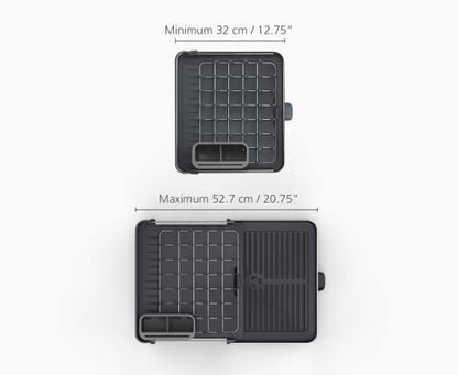 Joseph Joseph Extendable Dish Drying Rack with Dual Parts - Stainless Steel, Non-Scratch, Movable Utensil Drainer & Drainage Spout, Gray