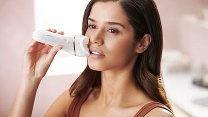 Philips Epilator Series 8000, Wet & Dry, 3-in-1 with Shaver & Trimmer Attachments for Women, 8 Accessories Included, BRE720/14