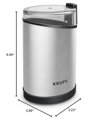 KRUPS Electric Coffee Grinder: 3 oz Capacity, 200 Watts - Versatile for Beans, Spices, Nuts - One-Touch Operation, Customizable Grind for 12 Cups - Ideal for Espresso, French Press