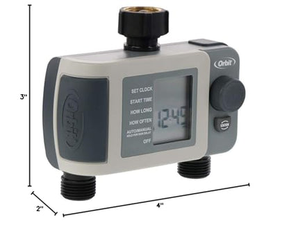 2-Outlet Programmable Hose Faucet Timer