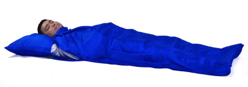 Marycrafts 100% Pure Mulberry Silk Single Sleeping Bag Liner Travel Sheet 83"x33" Blue