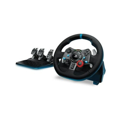 Logitech G29 Driving Force Racing Wheel and Floor Pedals, Real Force Feedback, Stainless Steel Paddle Shifters, Leather Steering Wheel Cover for PS5, PS4, PC, Mac - Black