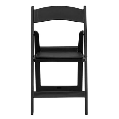 Flash Furniture Hercules Series Folding Chairs for Weddings and Formal Events, Stackable Commercial Event Seats with 1,000-lb. Static Weight Capacity, Set of 4, Black