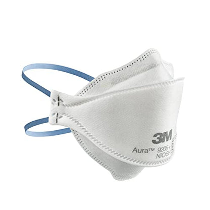 3M Aura Particulate N95 Respirator 9205+, Flat Fold Lightweight Design, Non-Valved, 20 Count (Pack of 1)