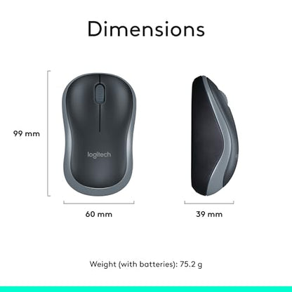 Logitech MK270 Wireless Keyboard and Mouse Combo for Windows, 2.4 GHz, 8 Multimedia Keys, PC, Laptop, Wireless Keyboard Compact Mouse Combo - Black